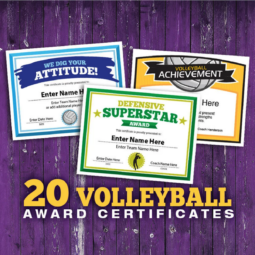 Elite Volleyball certificates - editable.